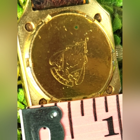 80s GUCCI Wrist Clock Roman Numeral Brown Leather Band Silver Gold Octagon Watch - Picture 16 of 16